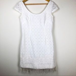 Lilly Pulitzer lace shift dress with fringe